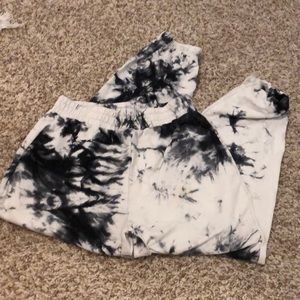 Girls black and white tie dye sweats